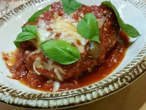 簡単ごちそう♪トマトいっぱいイタリアンハンバーグ